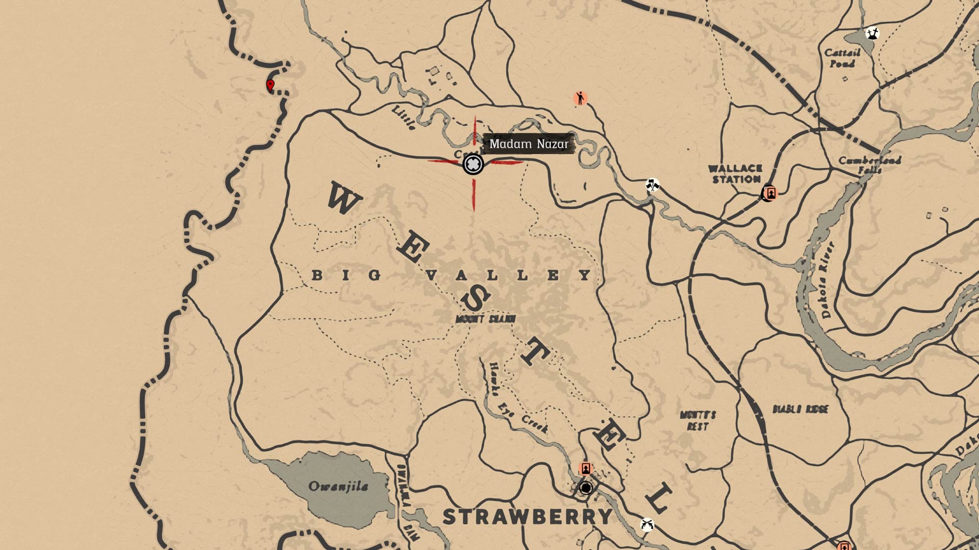 Madam Nazar's current location in Red Dead Online